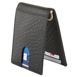 SLIM Front Pocket Minimalist Money Clip (Croco pattern)